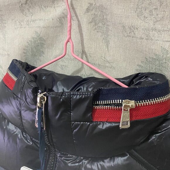 Womens Tricolor Hood Moncler Black Puffer Vest - Picture 8 of 12